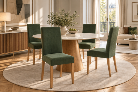 Chair GENUA cord green w/ rubberwood legs