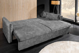 Sofa bed APARTMENT 215cm 3-seater velvet grey