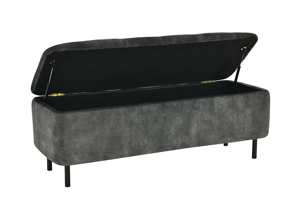 Sitzbanktruhe EN VOGUE 120cm mit Stauraum Samt dunkelgrün