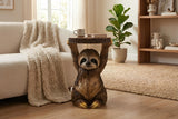 Side table SLOTH 50cm handmade sloth sculpture grey brown