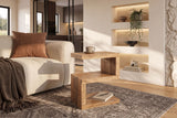 Side table S 60cm S-shape w/ open storage space mango wood natural