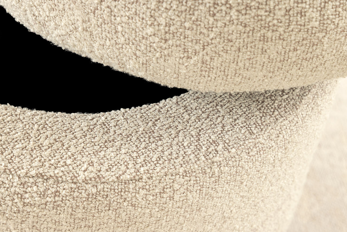 Stool VOQUE 50cm bouclé taupe w/ storage space