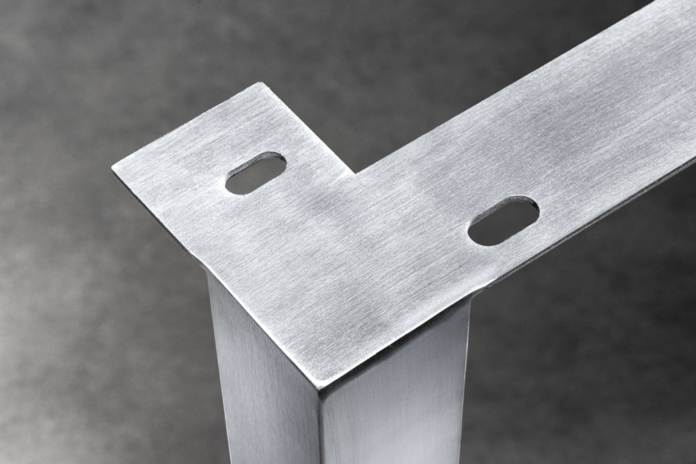 U-förmige Beine 70cm, 2er-Set für Esstische, gebürstete Edelstahlbeine ohne Tischplatte.