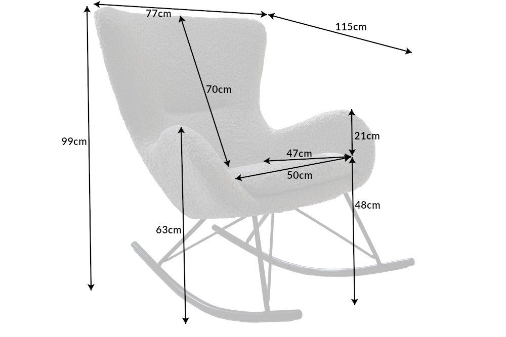 Schaukelstuhl SCANDINAVIA SWING Bouclé grau