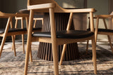 Chair VALHALLA WOOD w/ armrests artificial leather black and oak wood natural