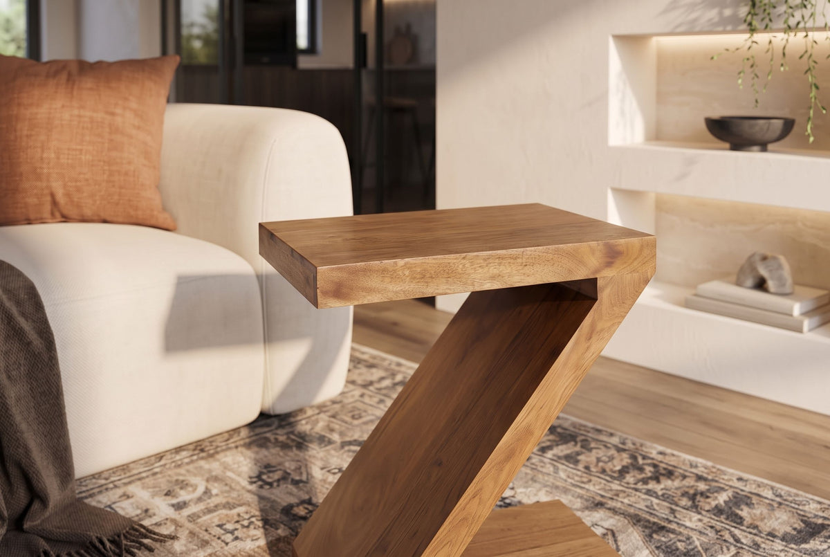 Side table Z 60cm mango wood brown honey finish