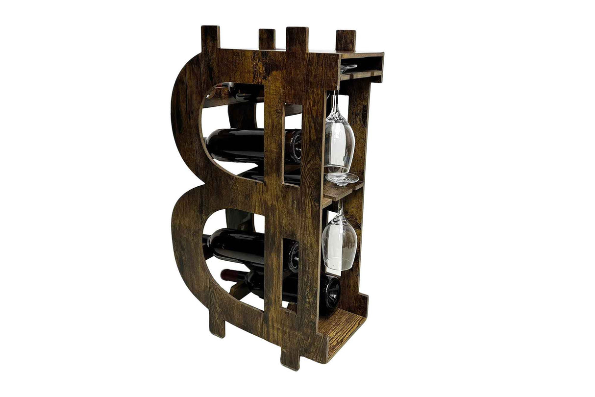 Wine shelf half BITCOIN 70cm pine natrual