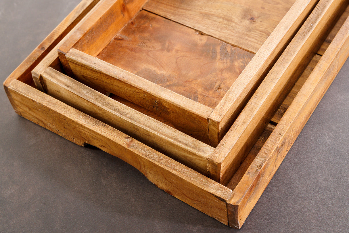 Tray HEMINGWAY set of 3 recycled wood