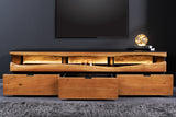 TV-Platine GRAND ACACIA 180 cm Akazienholz, Naturkante, mit LED-Beleuchtung