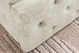 Bett PARIS 180x200cm CHESTERFIELD-Look Samt champagnerbeige mit Stauraum
