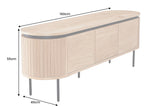 TV-Board ATELIER 160cm natural oak wood look w/ black legs