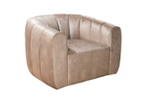 Armchair BABYLON 360° rotatable velvet champagne greige