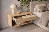 Bedside table PURE 50cm hanging mango wood natural cream finish