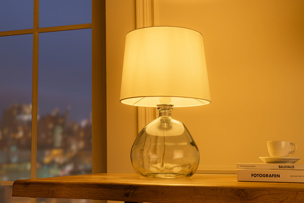 Table lamp CLASSIC 40cm white lampshade recycled glass