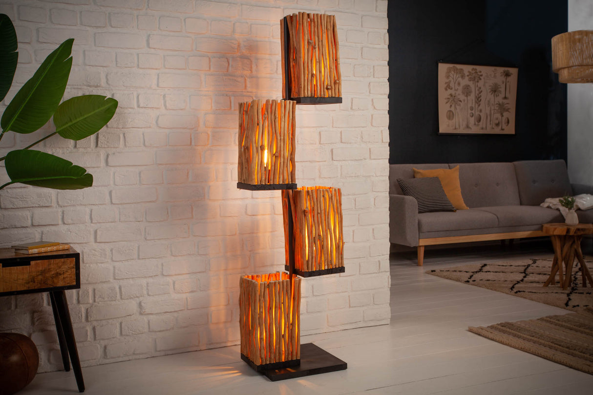 Floor lamp EUPHORIA 154cm longan wood