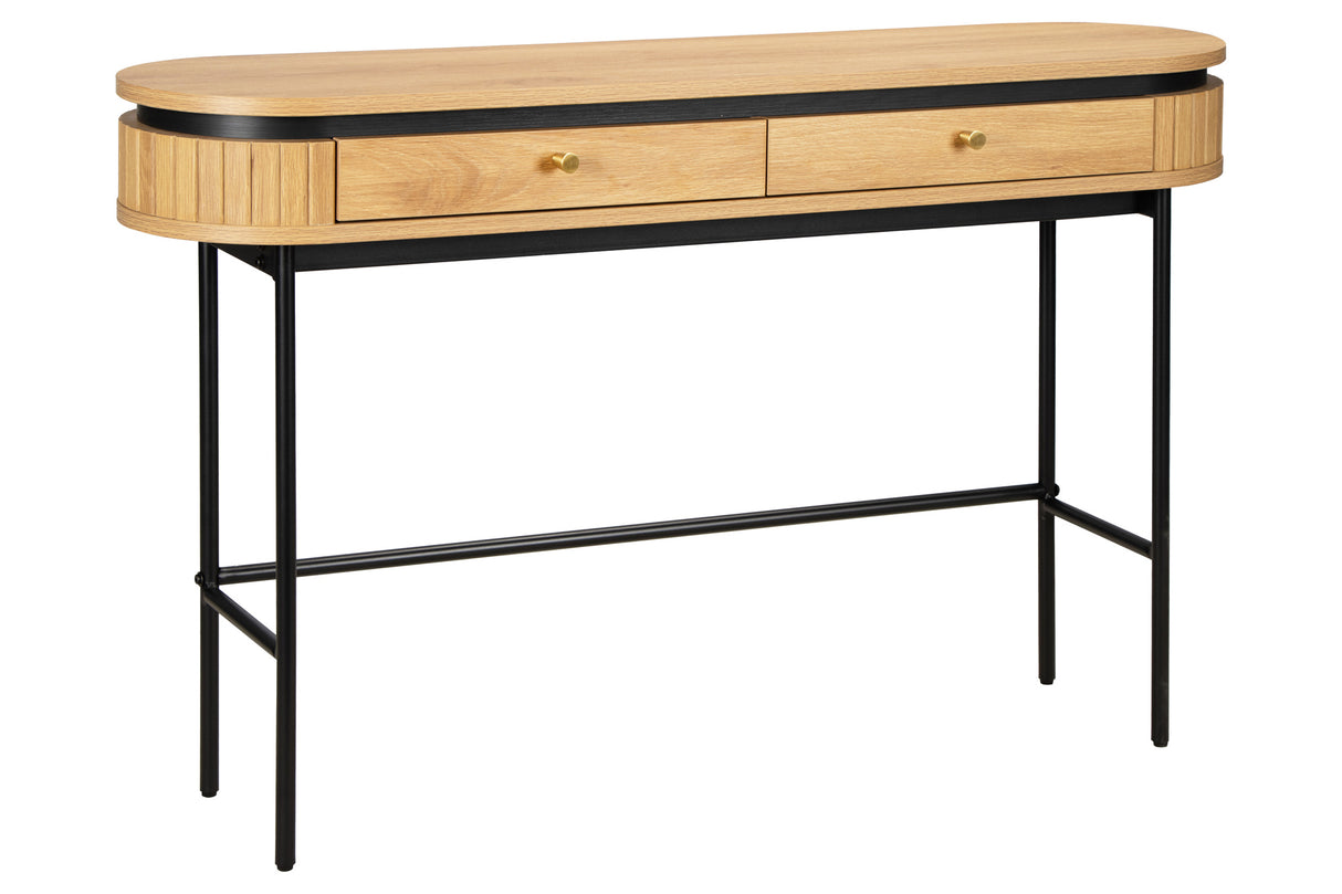Console ATELIER 120cm natural oak wood look w/ black metal frame