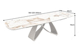 Dining table INFINITY 180-220-260cm boat-shaped extendable italian patagonia ceramic white brown