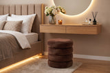 Hocker VOGUE 40cm rund gepolstert mit Stauraum Samt rostbraun