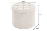 Stool MODERN BAROCK STORAGE 50cm bouclé champagne