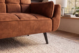 Schlafsofa BOUTIQUE 215cm 3-Sitzer Samt Rostbraun