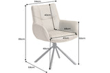 Swivel chair SIGNATURE 360° w/ armrests spring core leather taupe rotatable
