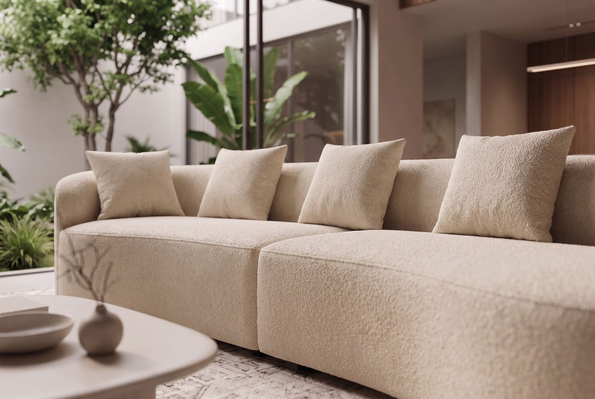 Sofa ATELIER L 330cm 3-Sitzer XXL Bouclé Beige