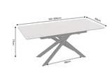 Esstisch ALPINE 160-200cm ausziehbar Keramik Beton taupe mit schwarzem Sternfuß