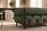 Stool MODERN BAROCK 95cm velvet dark green