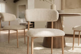 Stuhl BELFORT m. Metallbeinen, Textilbezug beige-natur
