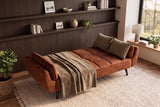 Schlafsofa BOUTIQUE 215cm 3-Sitzer Samt Rostbraun
