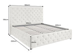 Bett PARIS 160x200cm CHESTERFIELD-Look Samt champagnerbeige mit Stauraum