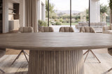 Dining table ART DECO 220cm oval table top mango wood grey smoke