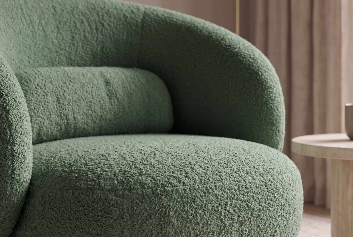 Armchair BOSSA NOVA 360° rotatable bouclé green