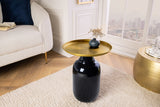 Side table ELEGANCIA 50cm black with golden top