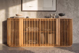 Sideboard SCULPTURA 170cm offene Lamellenfront abgerundete Kanten Mangoholz natur
