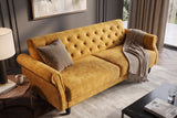 Sofa bed MAISON BELLE AFFAIRE 220cm velvet mustard yellow