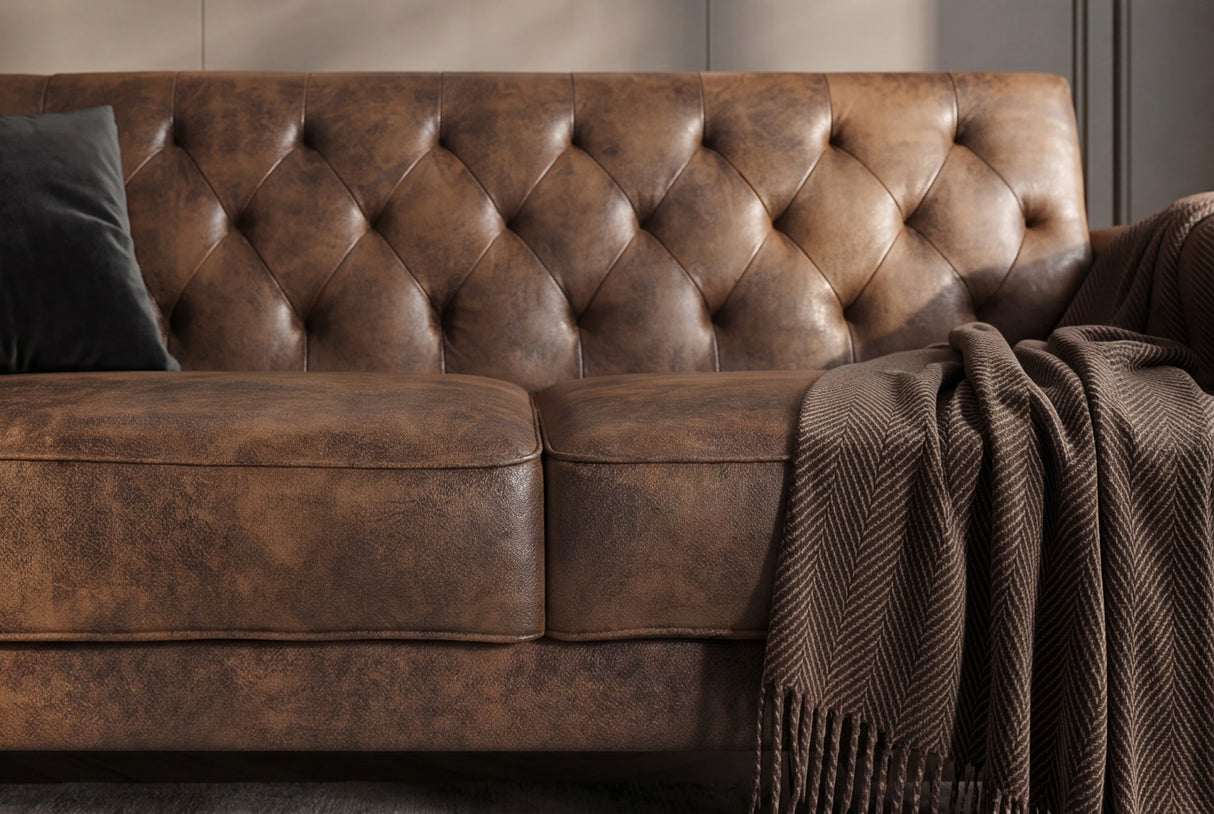 Sofa bed MAISON BELLE AFFAIRE 220cm microfibre antique brown