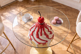 Bistro table SOFT POP 75cm pastel yellow w/ magnetic removeable cherry SWEET SOCIETY in-house Design