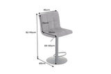 Barhocker MODENA 92-116cm 360° drehbar Samt anthrazit m/ schwarzem Metallgestell