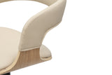 Barhocker MANHATTAN 81-110cm drehbar Kunstleder cremebeige und Eichenholzoptik