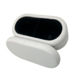 Gepolsterte Bank VOGUE 85cm oval mit Stauraum Bouclé weiß