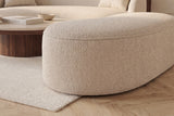 Bench chest ELEMENTAL 120cm upholstered w/ storage space bouclé champagne beige
