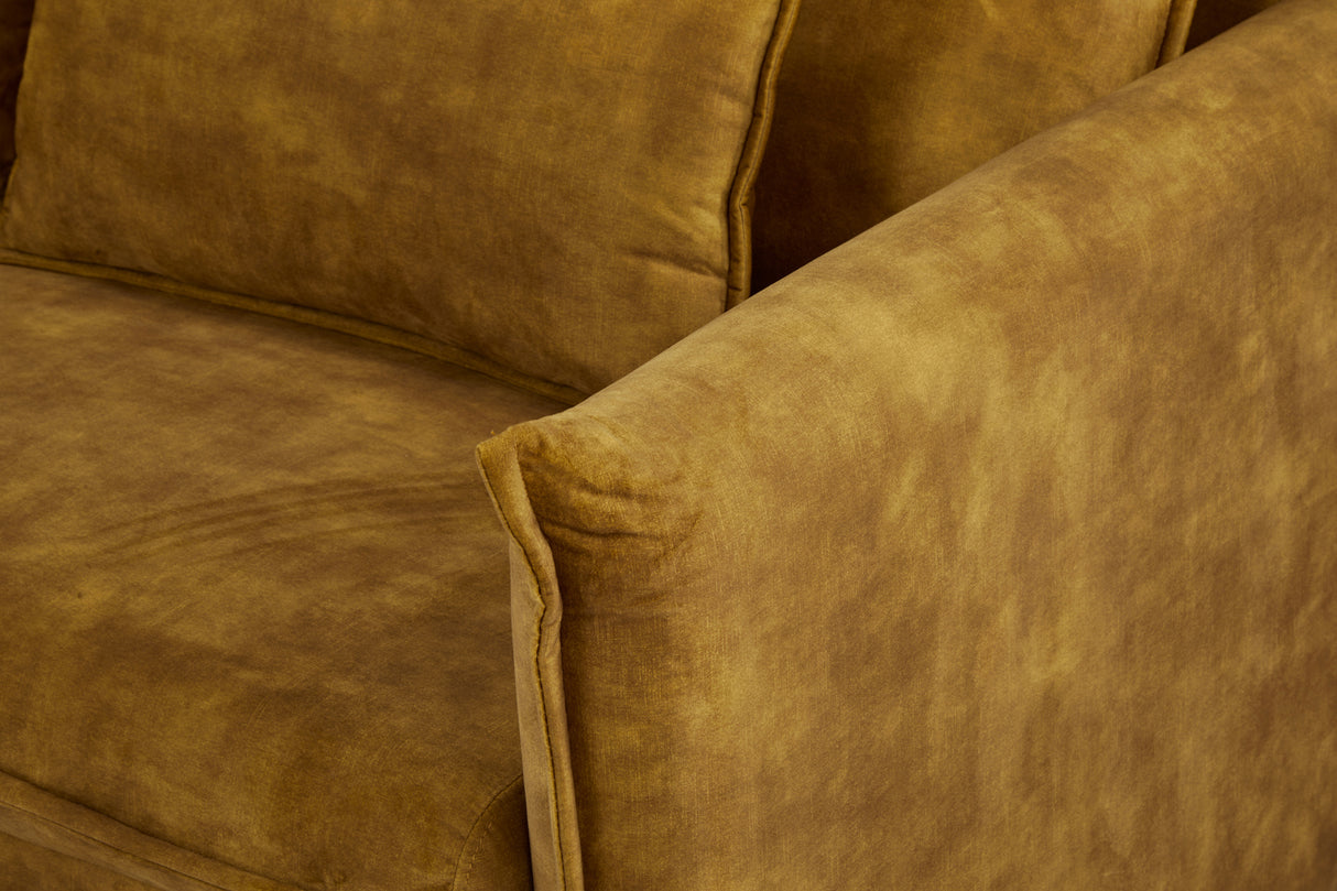 Schlafsofa APARTMENT 215cm 3-Sitzer Samt senfgelb
