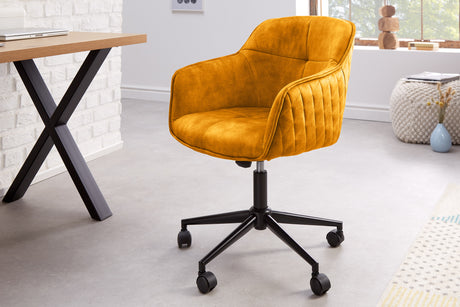 Office chair EUPHORIA 47-56cm velvet mustard yellow