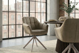 Swivel chair PAPILLON rotatable 180° w/ armrests velvet beige greige