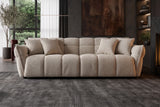 Sofa CLOUD 260cm 3-Sitzer XXL Bouclé Champagner Greige