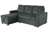 Ecksofa APARTMENT 205cm 3-Sitzer mit Ottomane und Stauraum Samt grün
