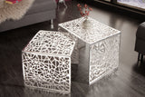 Coffee table ABSTRACT set of 2 silver