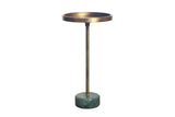 Side table TRAYFUL 60cm marble base green and top brass