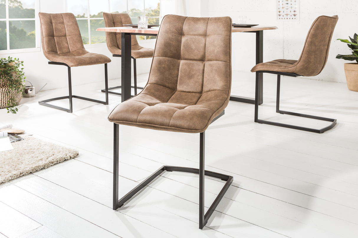 Cantilever chair MIAMI microfibre taupe